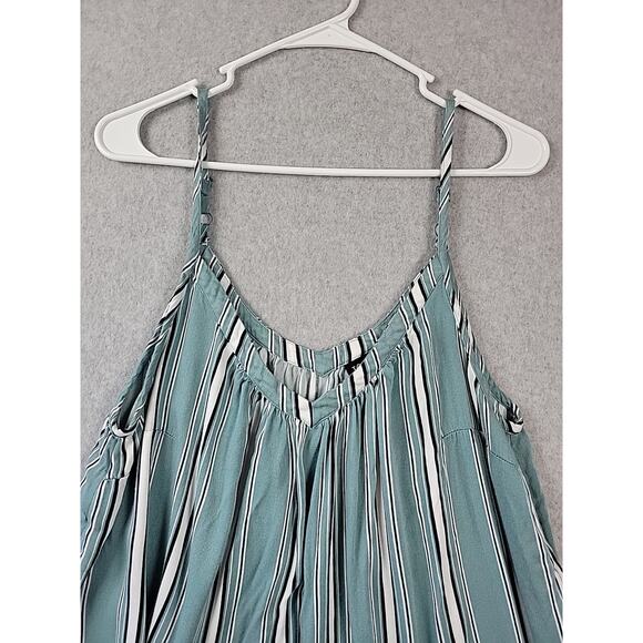 Torrid Green Striped V Neck Spaghetti Strap Beachy Flowy Tank Top Womens Plus 1X - Picture 3 of 11